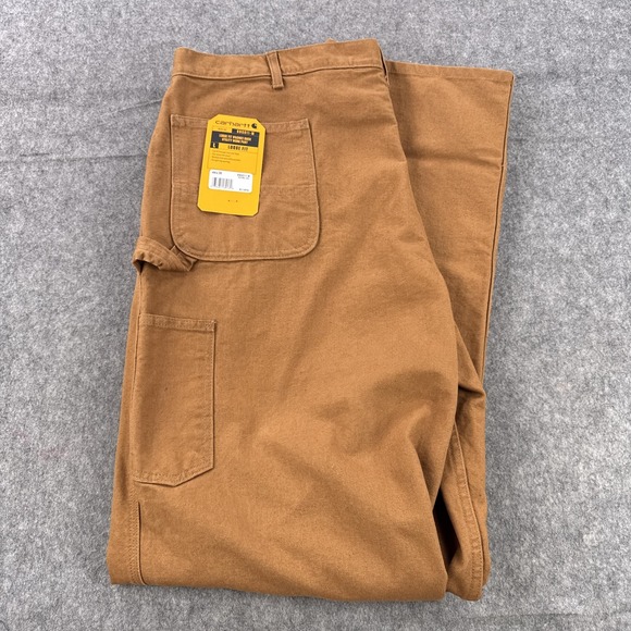 Carhartt Pants Mens 44x36 Brown Loose Fit Washed Duck Utility Work Pant BN0011